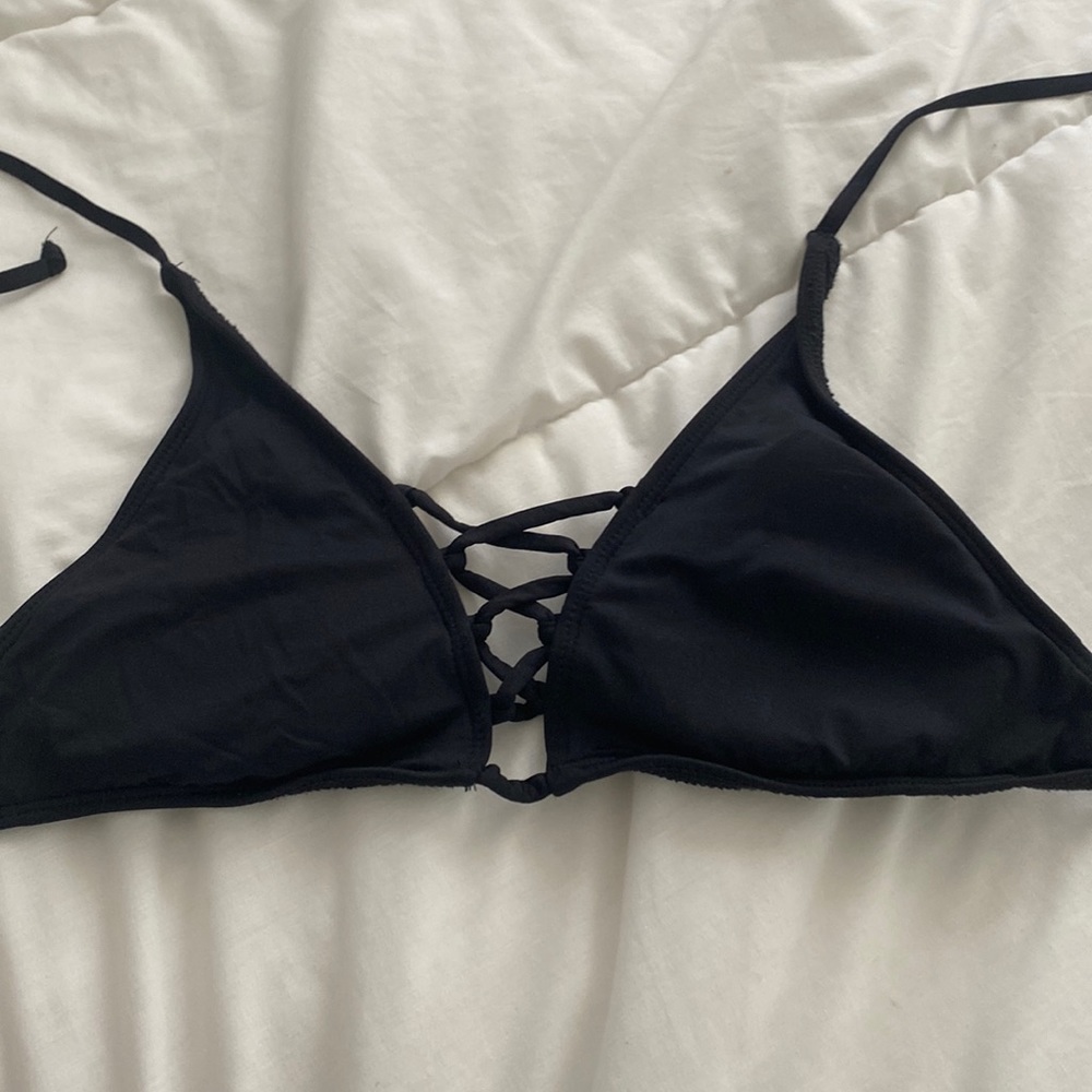 black cross bikini top